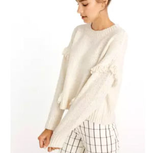 Madewell Montford Fringe Pullover Sweater Size L NWOT